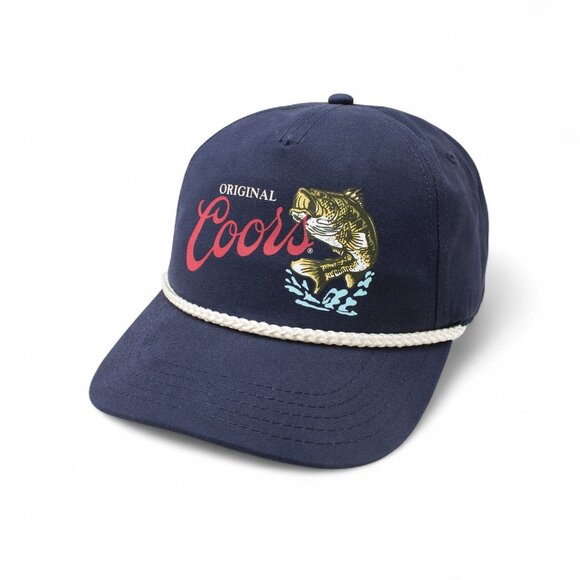 American Needle Other - Coors Cappy Navy Blue Hunting/Fishing Rope Hat Fish Print Snapback